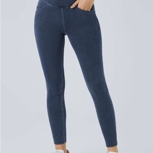 Halara Flex™ High Waisted Crossover Pockets Denim Work Leggings - SIZE M (8/10)